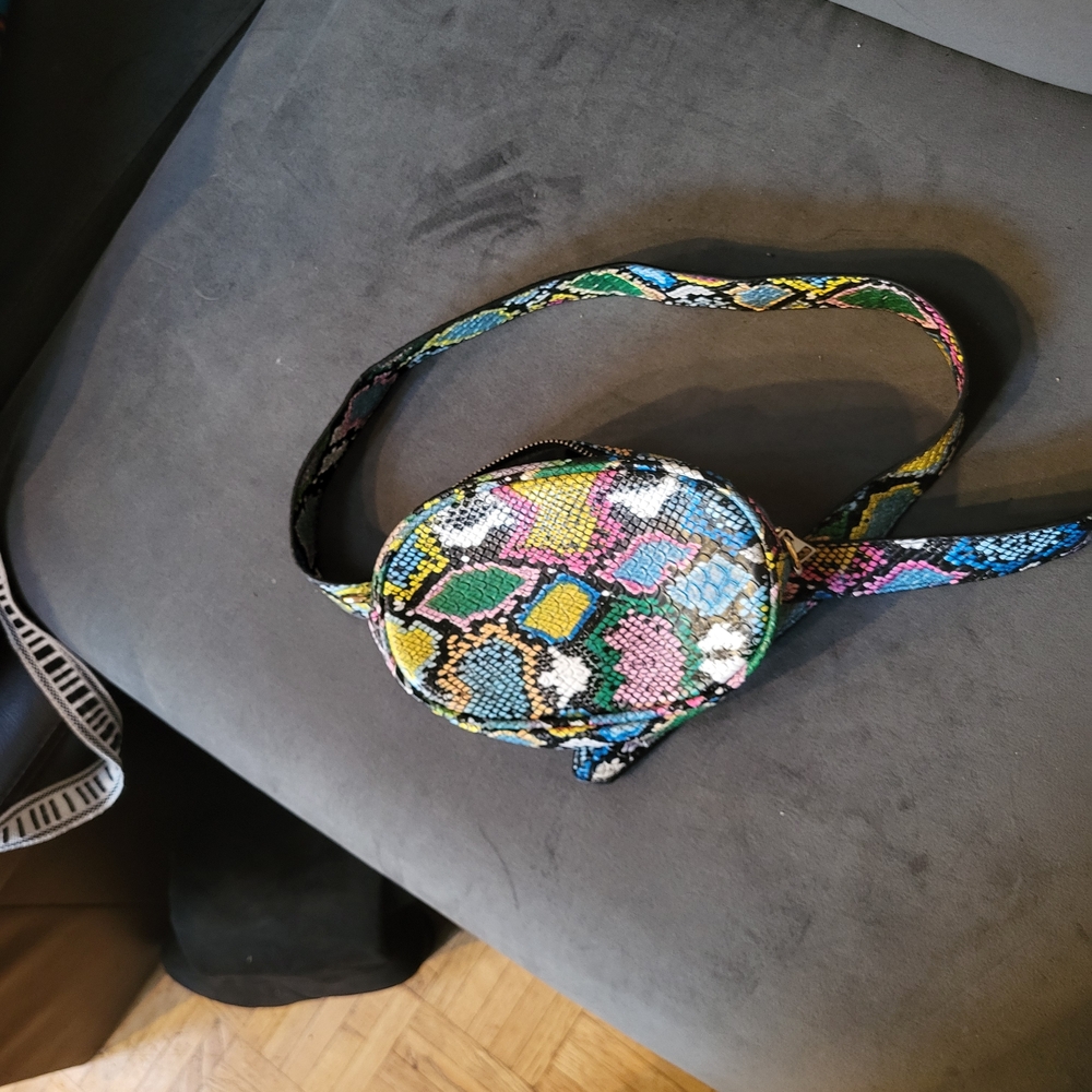 Pink Haley Multicolor Snake Print Belt Bag